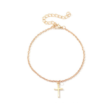 neueste Mode Kreuz Fußkettchen Gold / Silberlegierung Damen Fußkettchen Yiwu Großhandel Silber Charm Fußkettchen